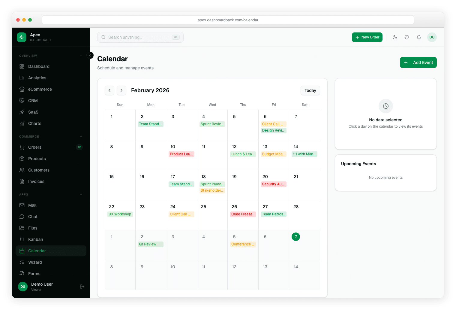 Apex Dashboard Laravel