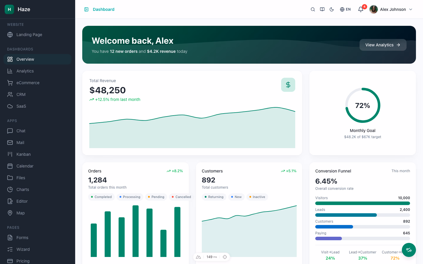 Haze Dashboard — Nuxt Edition