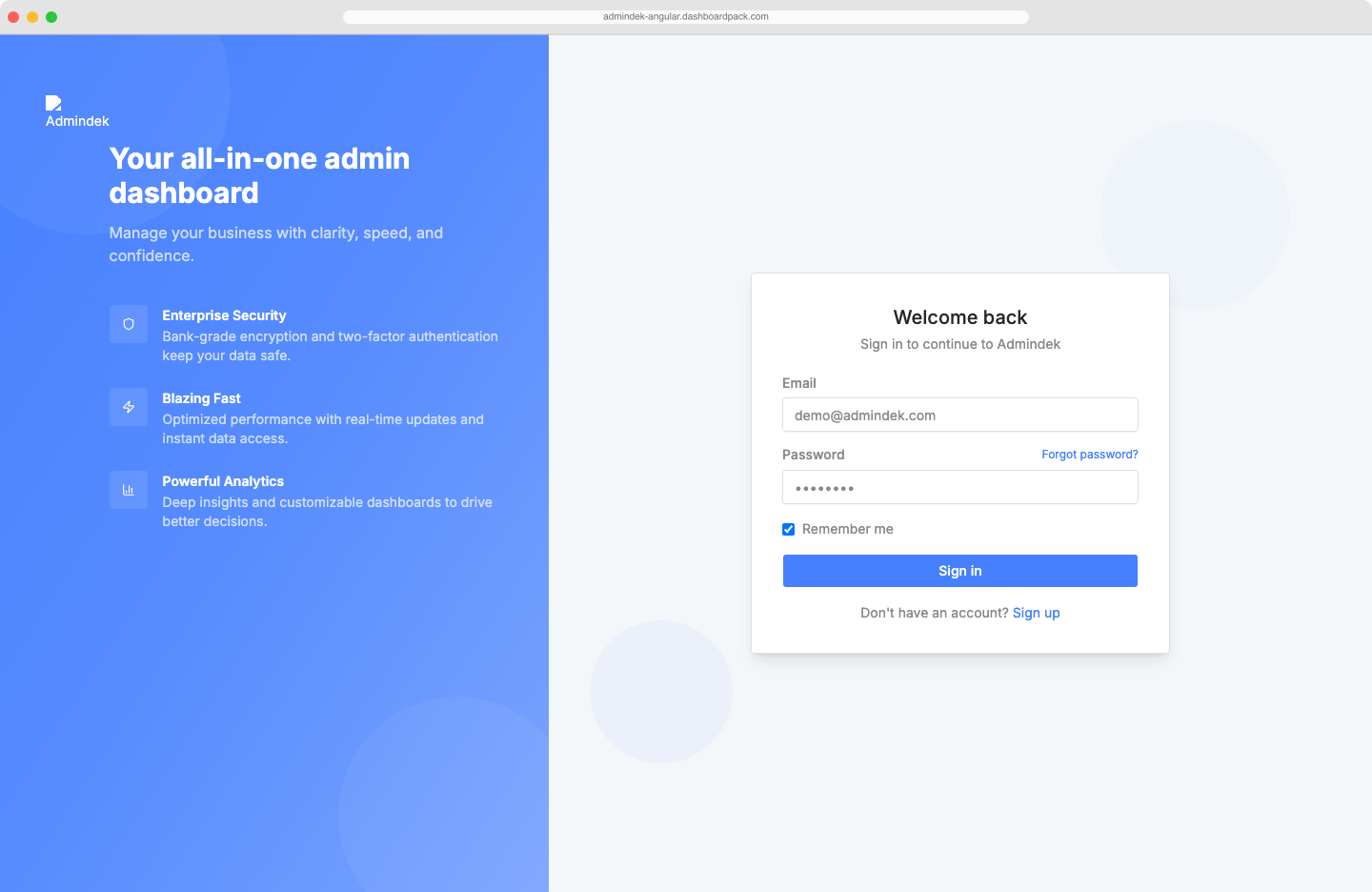 Admindek Dashboard — Angular Edition