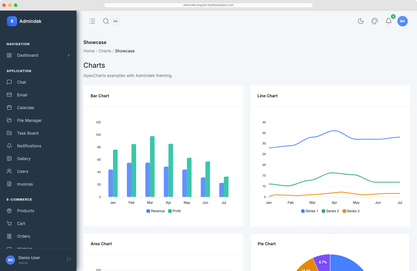 Admindek Dashboard — Angular Edition