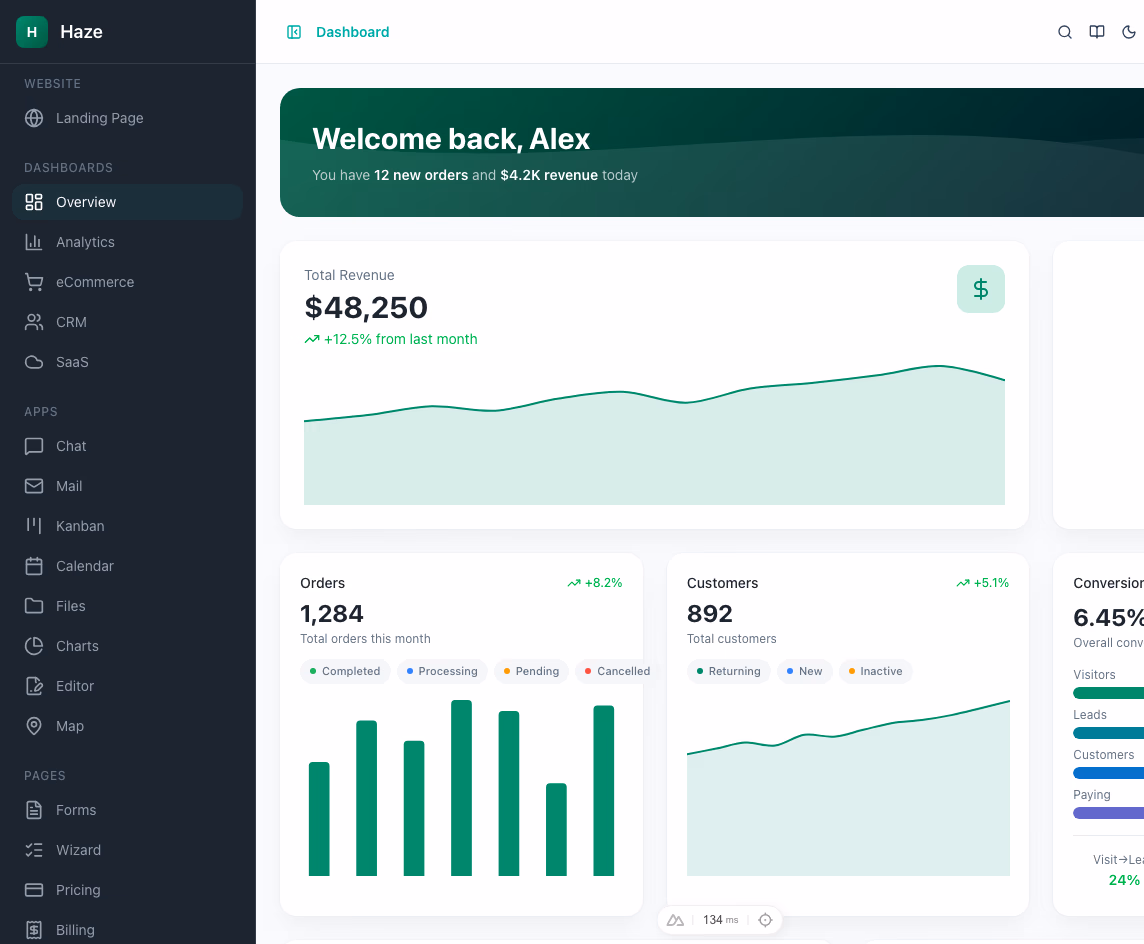 Haze Dashboard — Nuxt Edition