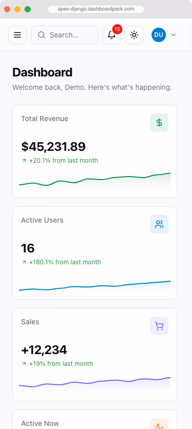 Apex Dashboard — Django Edition