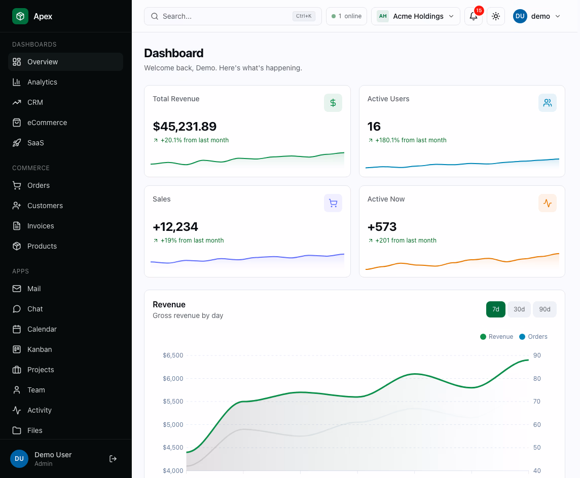 Apex Dashboard — Django Edition