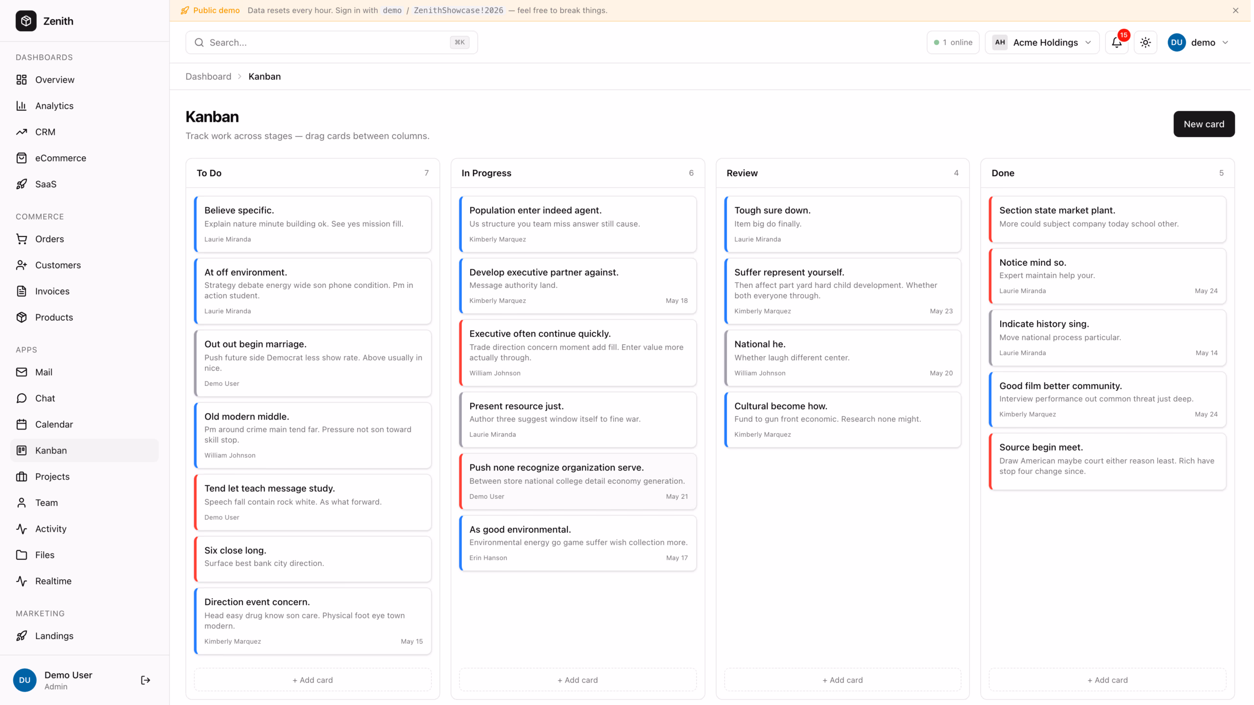 Zenith Dashboard — Django Edition