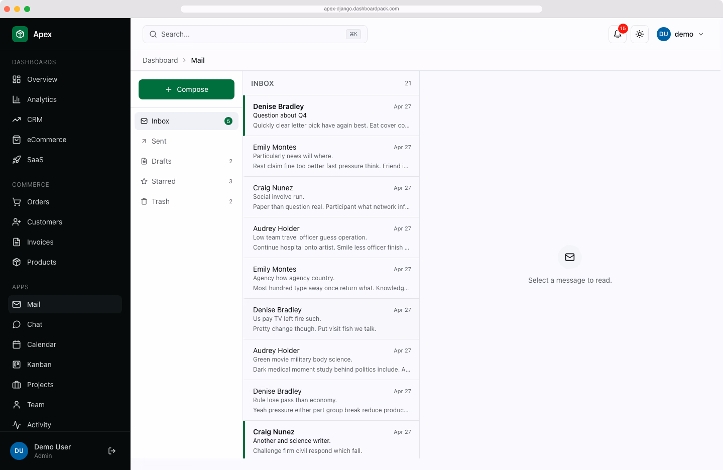Apex Dashboard — Django Edition