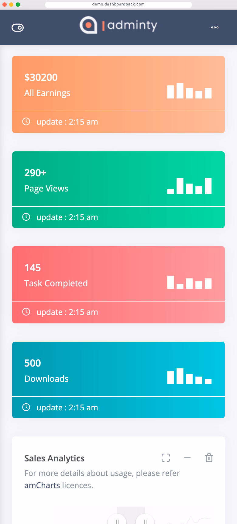 Adminty HTML Dashboard