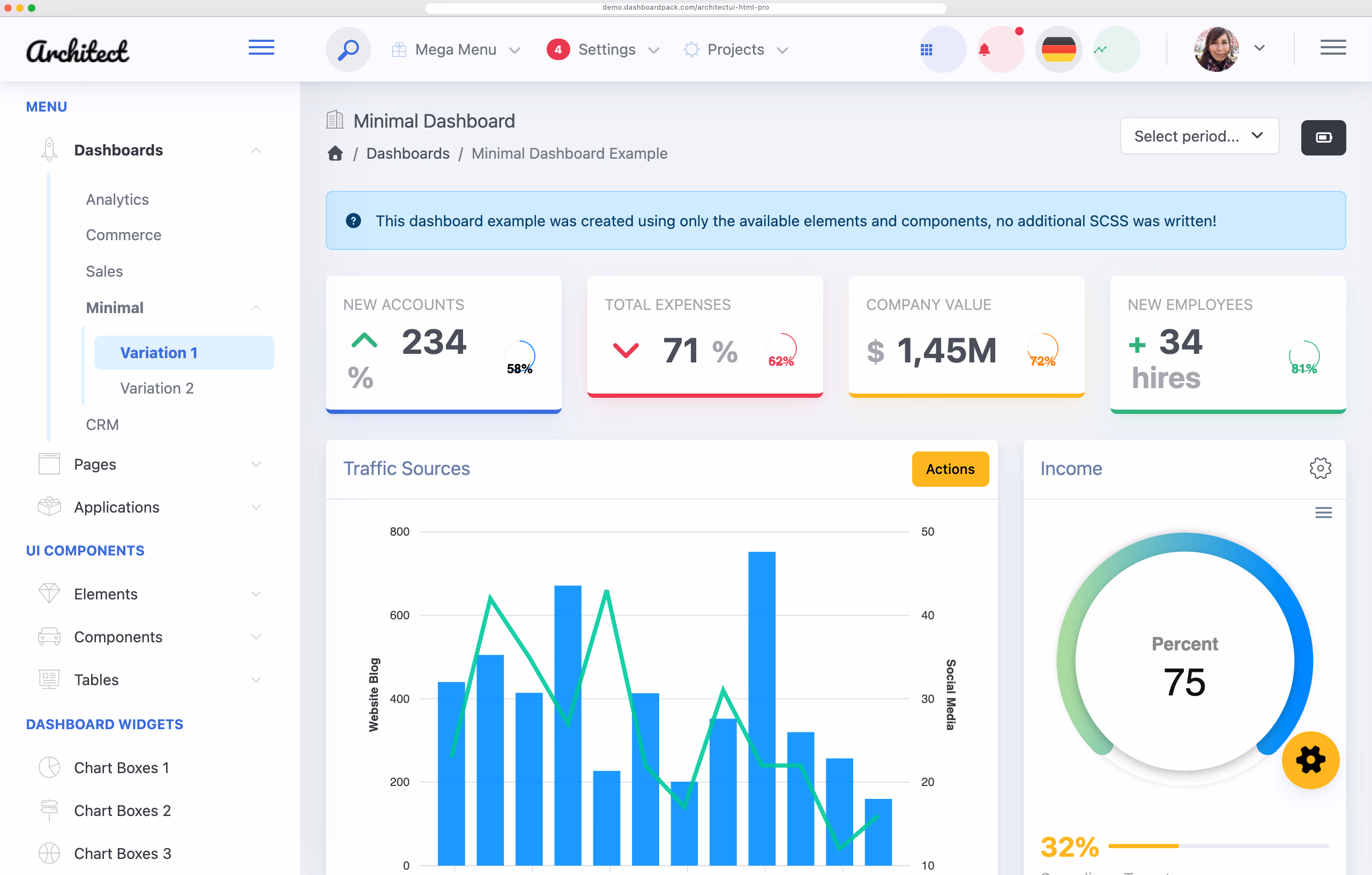 ArchitectUI Dashboard HTML PRO