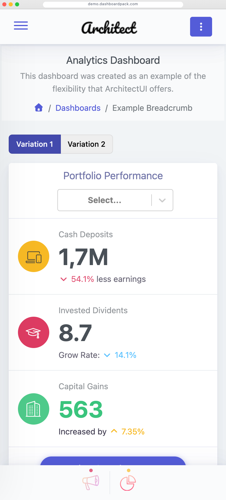 ArchitectUI Dashboard React PRO