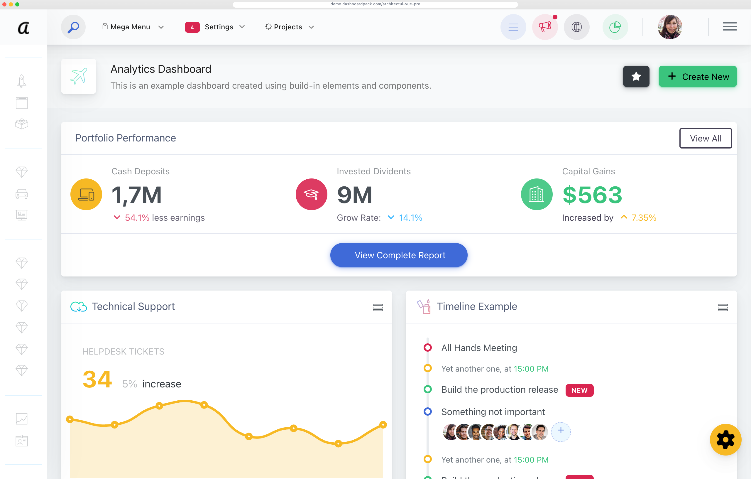ArchitectUI Dashboard Vue PRO