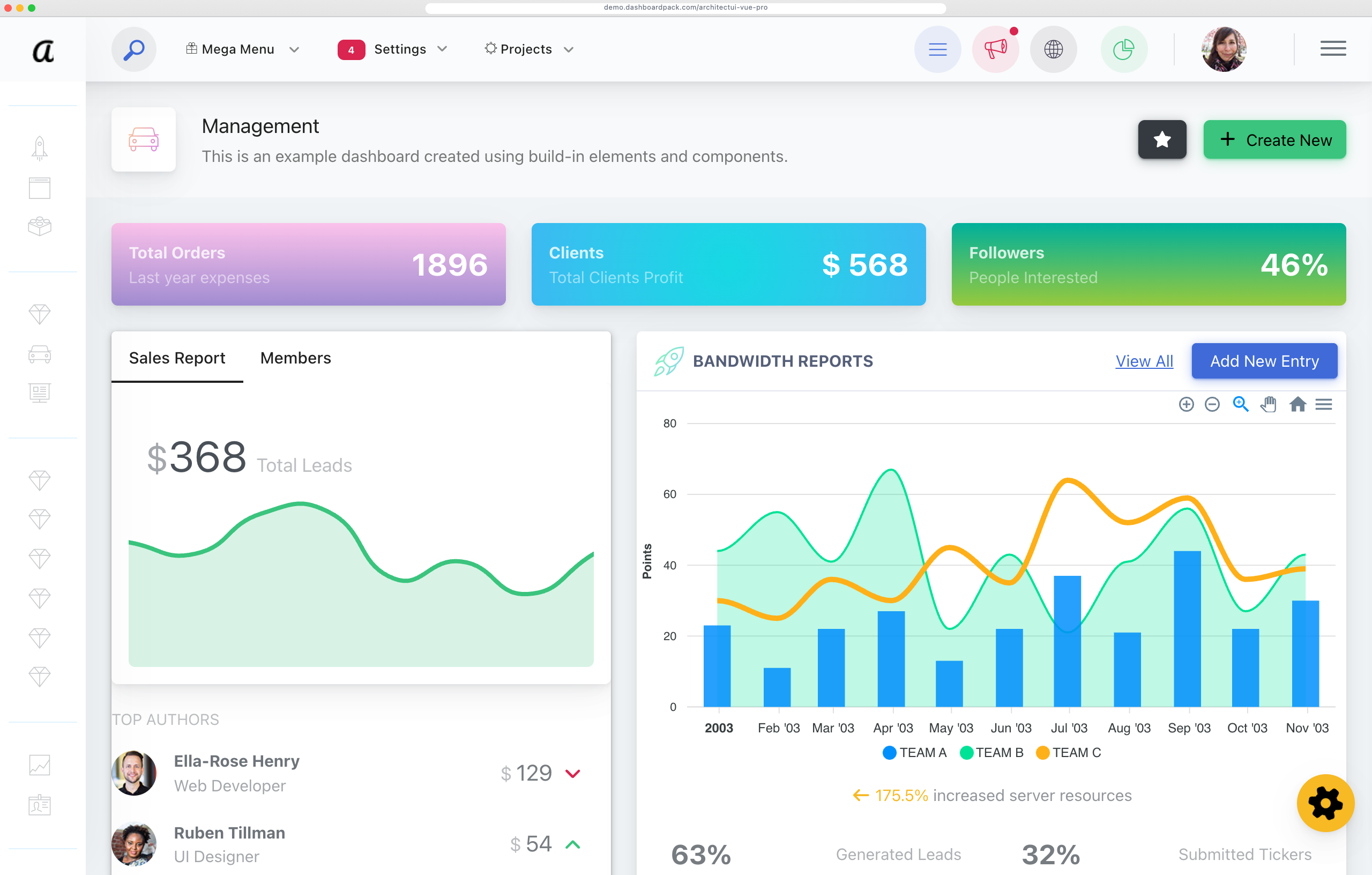 ArchitectUI Dashboard Vue PRO