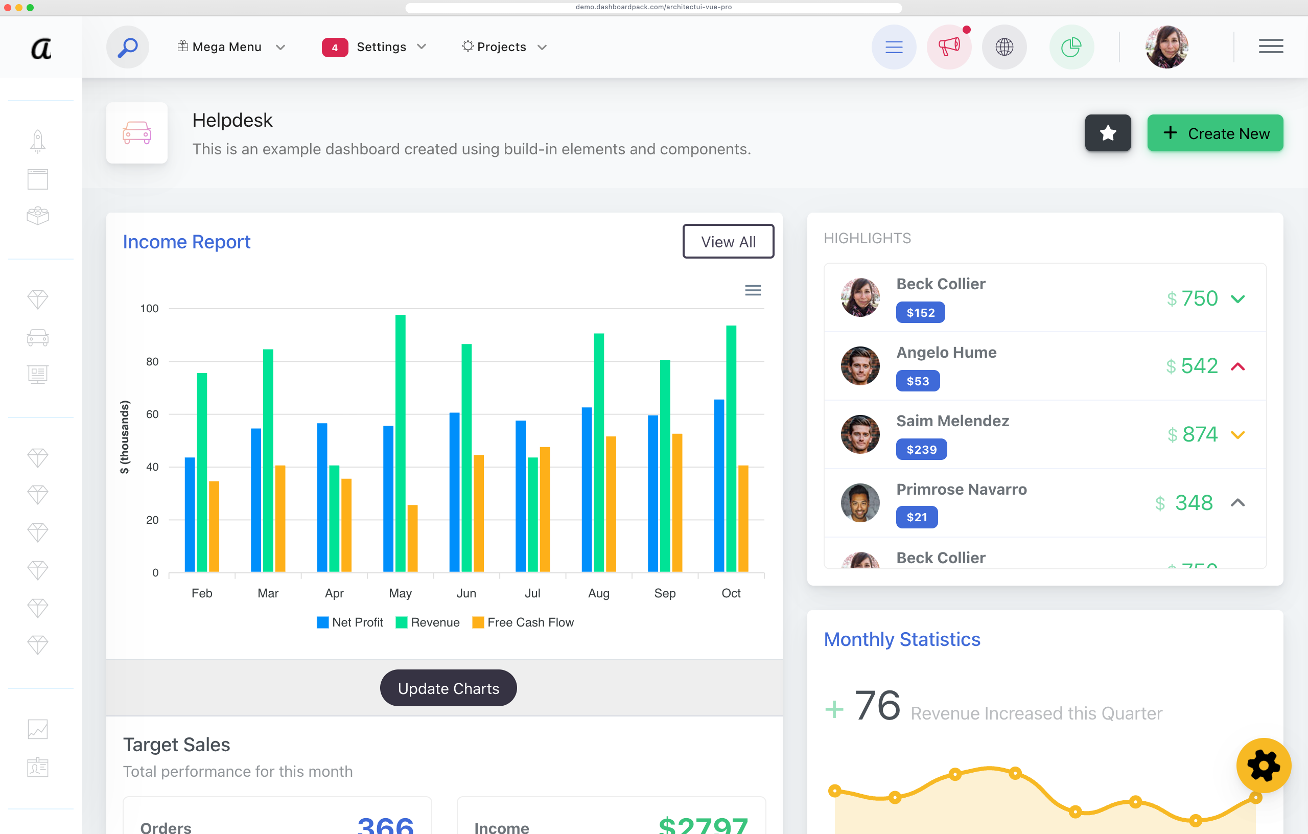 ArchitectUI Dashboard Vue PRO