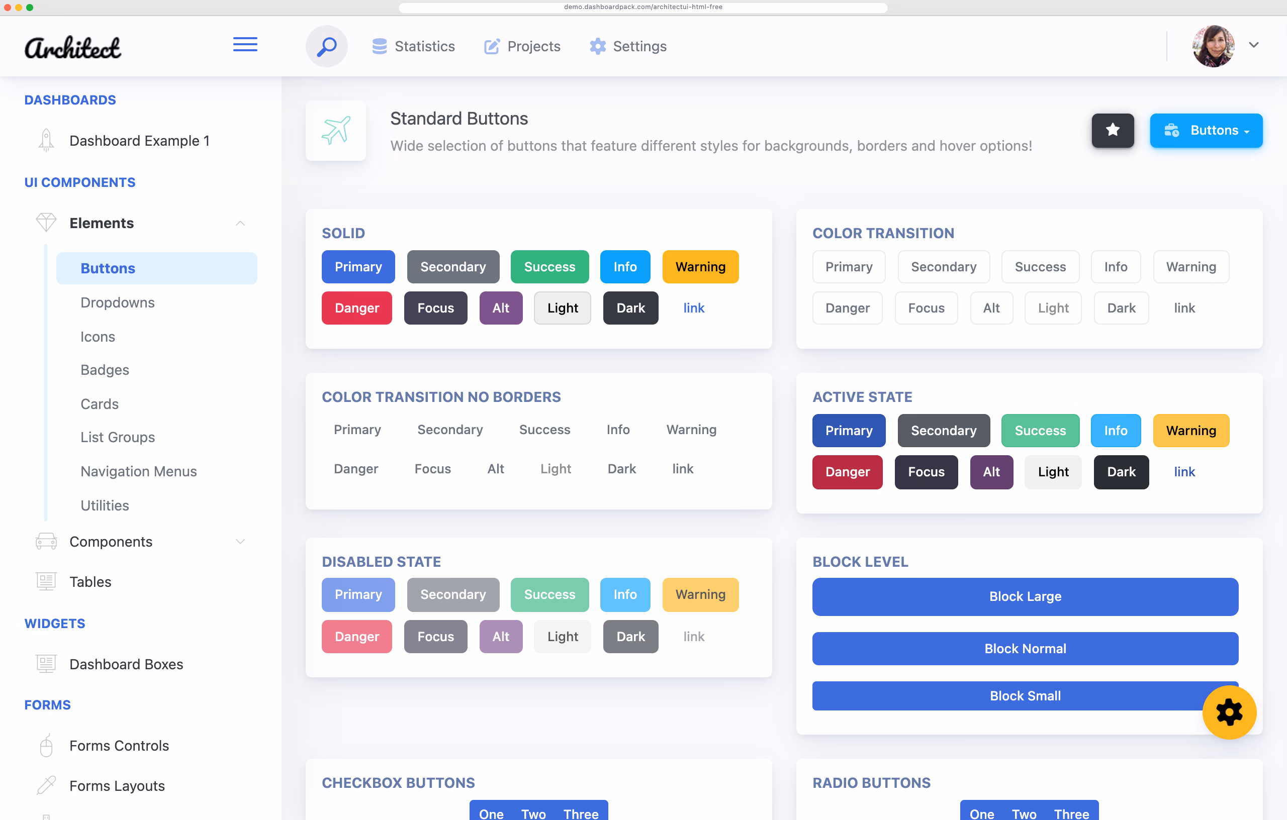 ArchitectUI HTML Dashboard Free
