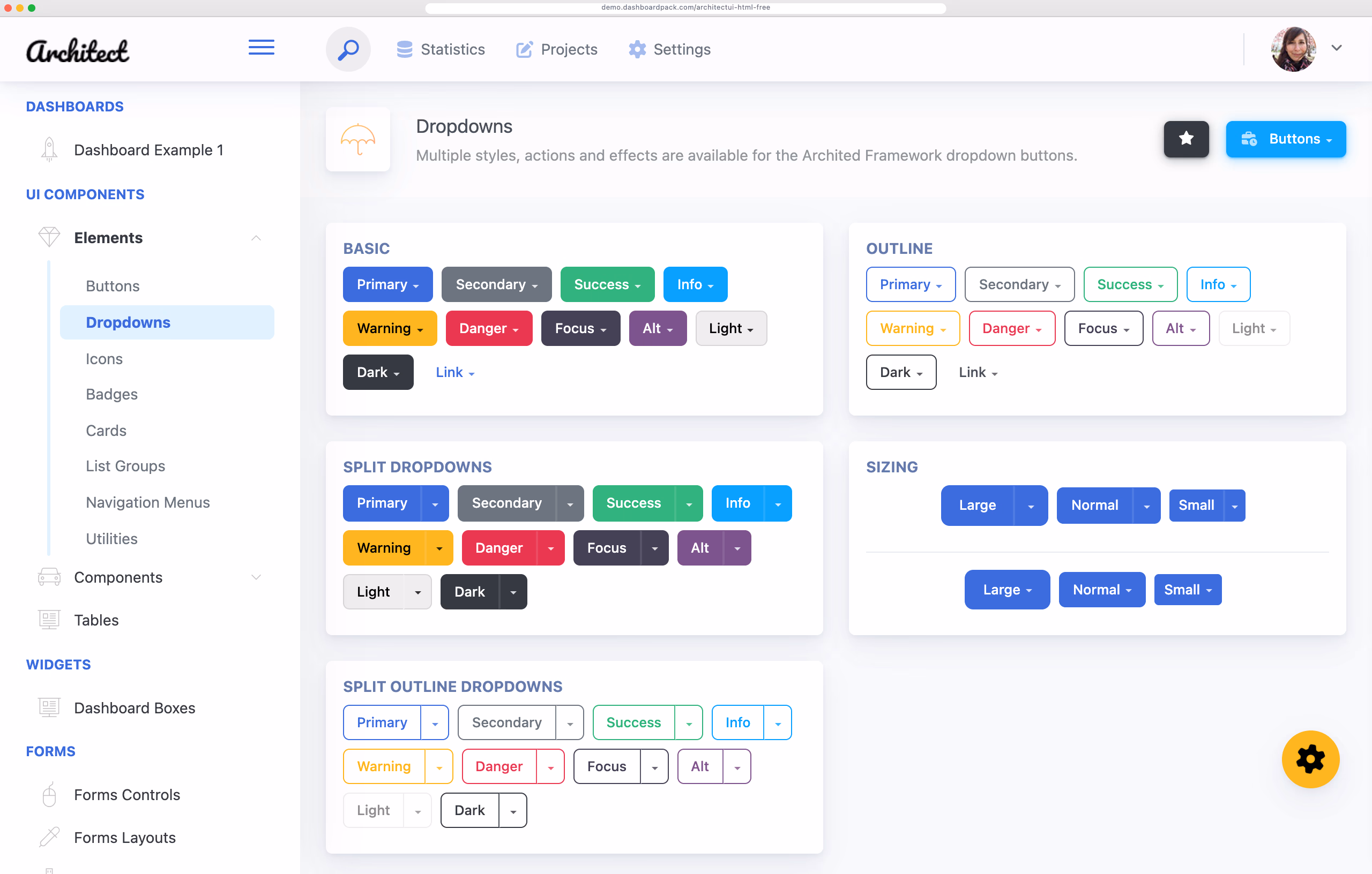 ArchitectUI HTML Dashboard Free