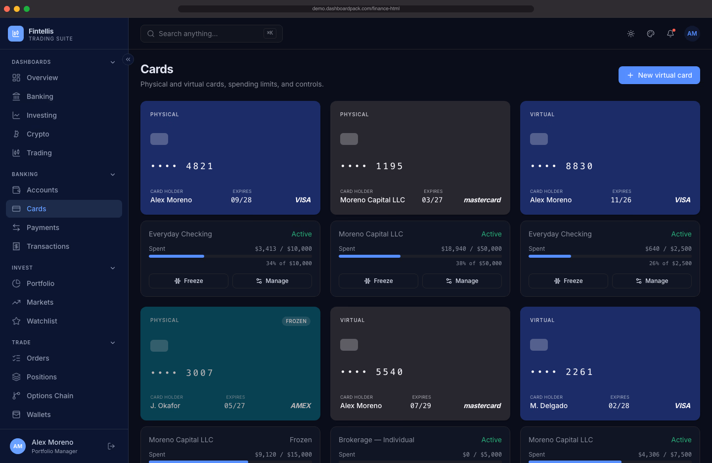 Finance SaaS Dashboard