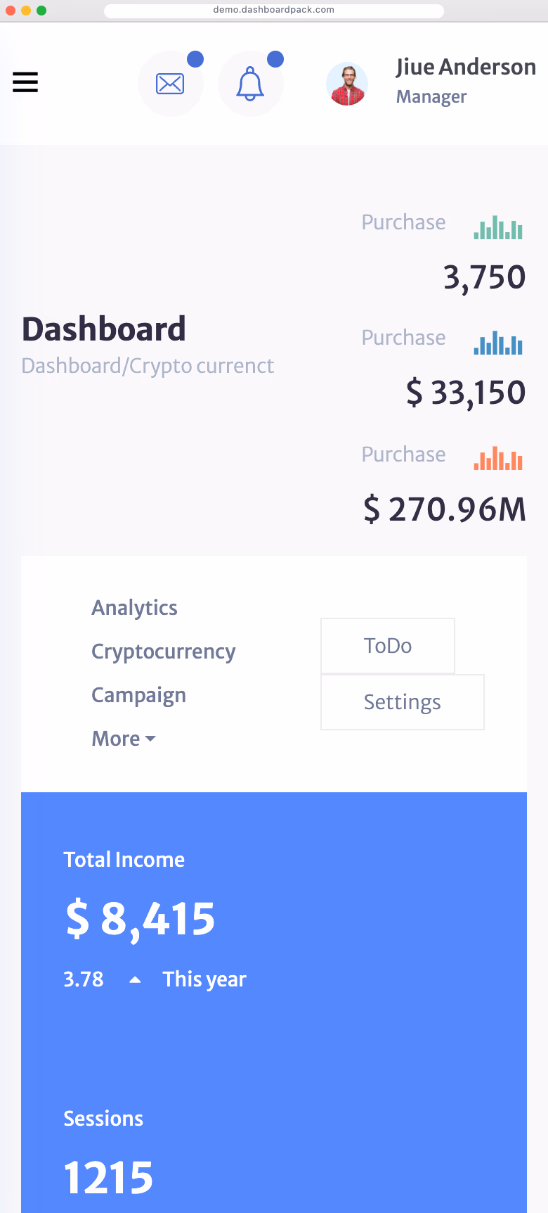 Cryptocurrency Dashboard