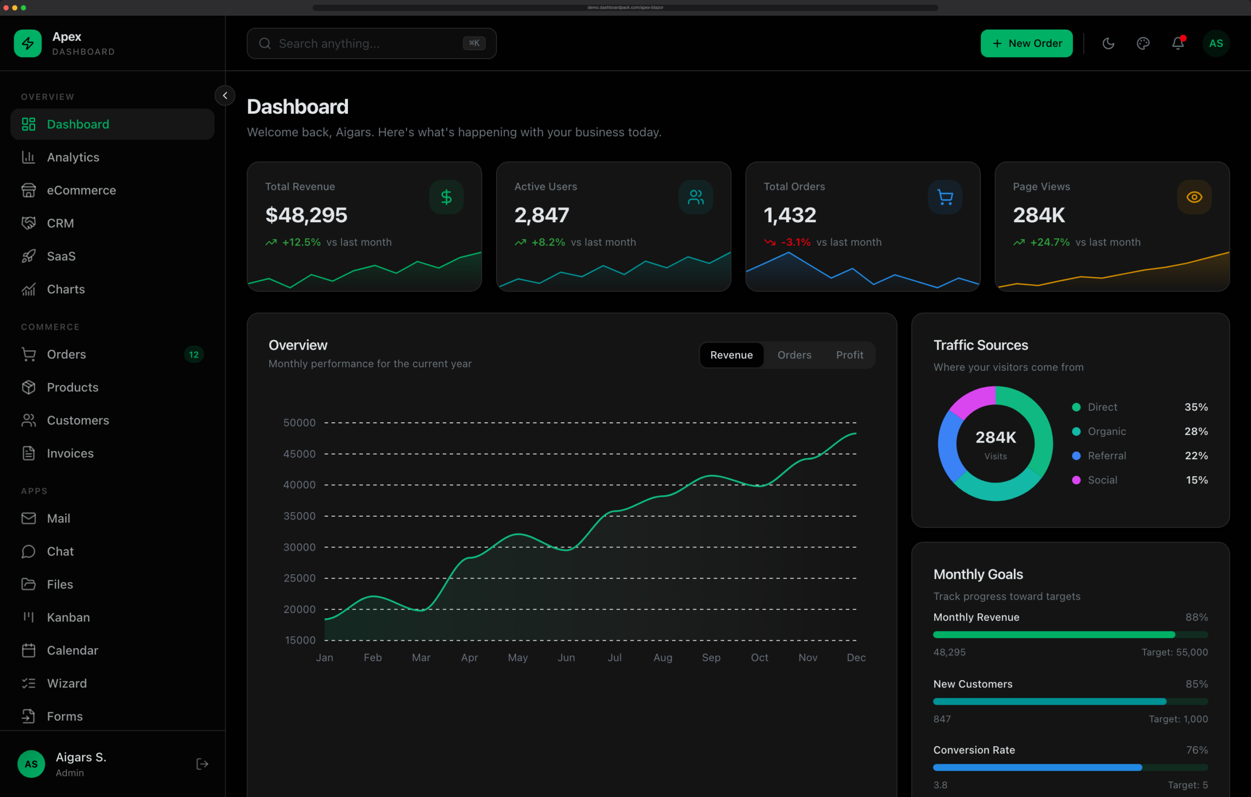 Apex Dashboard — Blazor Edition