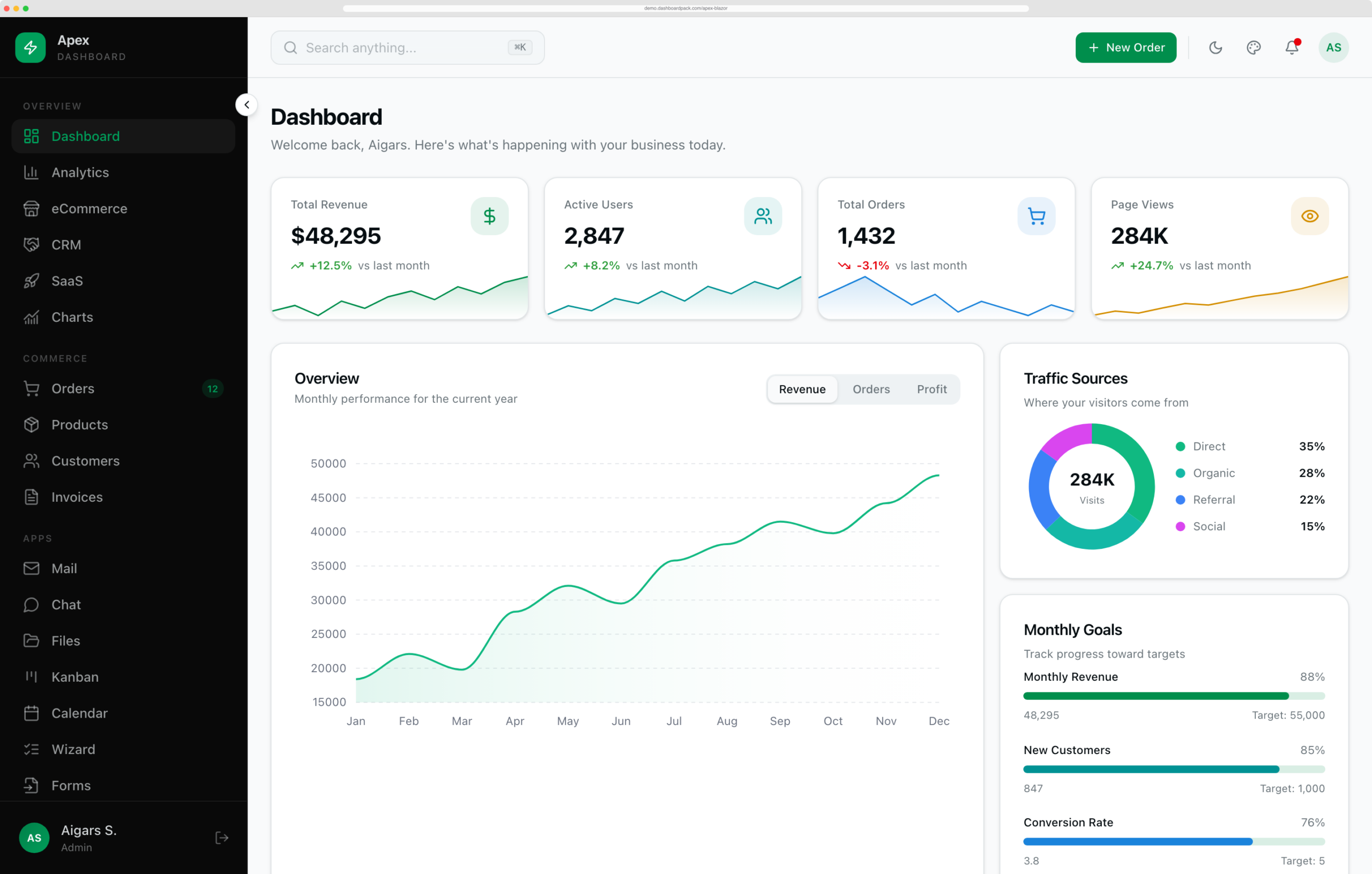 Apex Dashboard — Blazor Edition