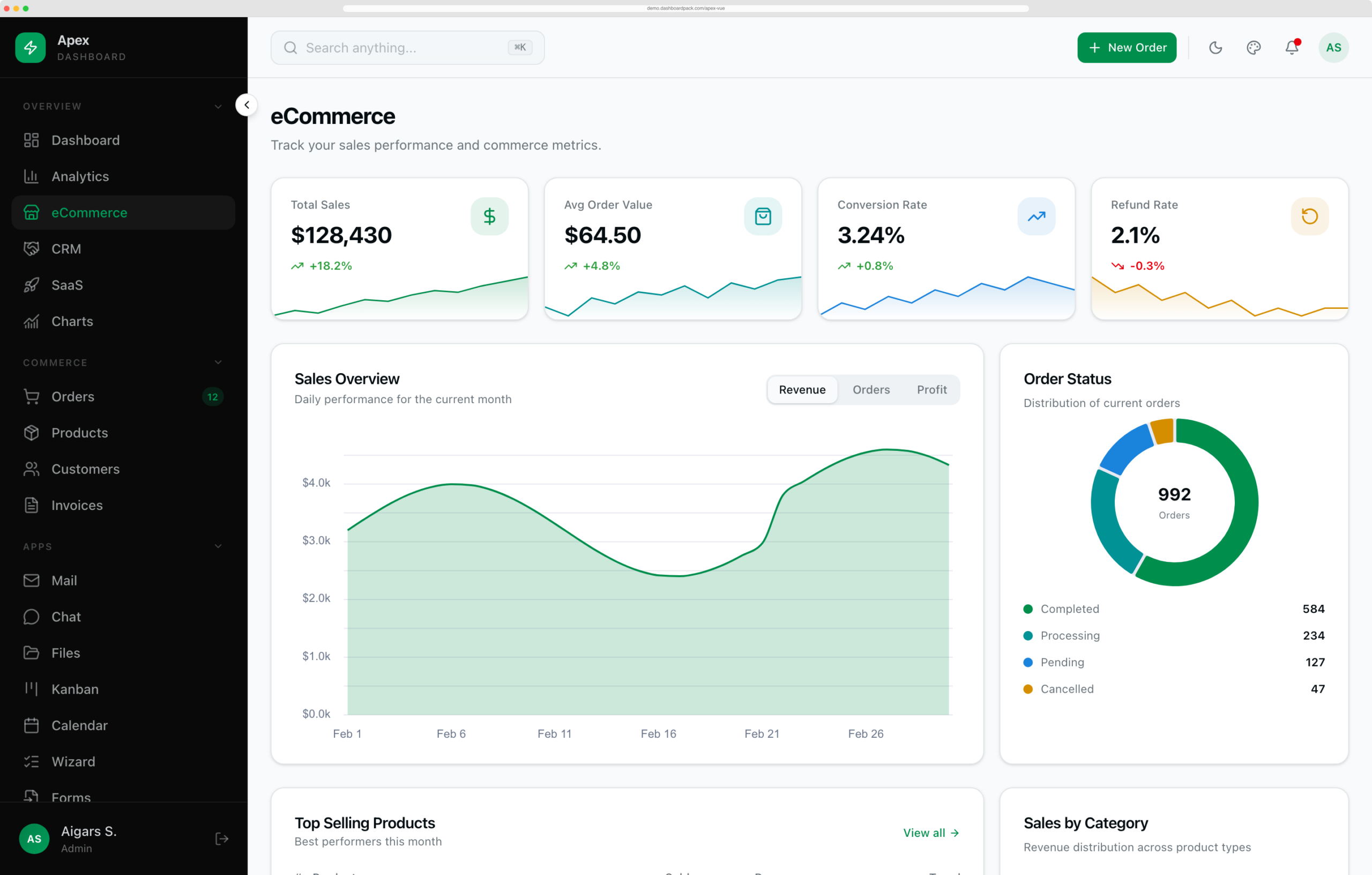 Apex Dashboard — Vue/Nuxt Edition