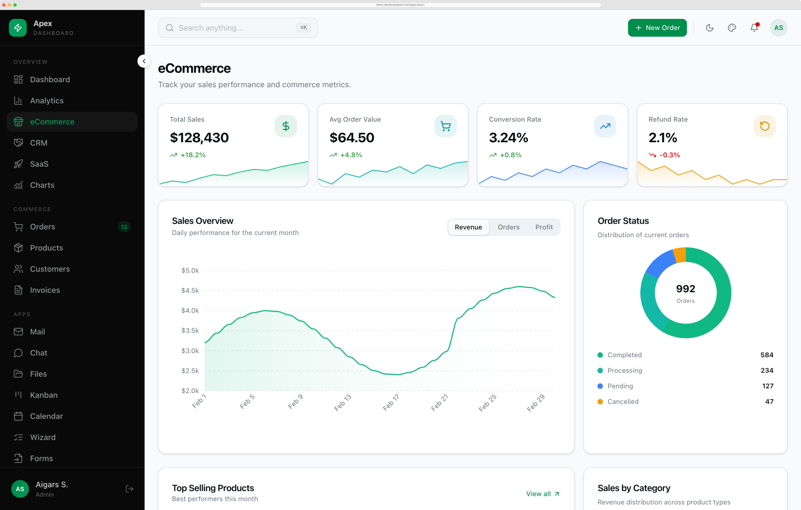 Apex Dashboard — Blazor Edition