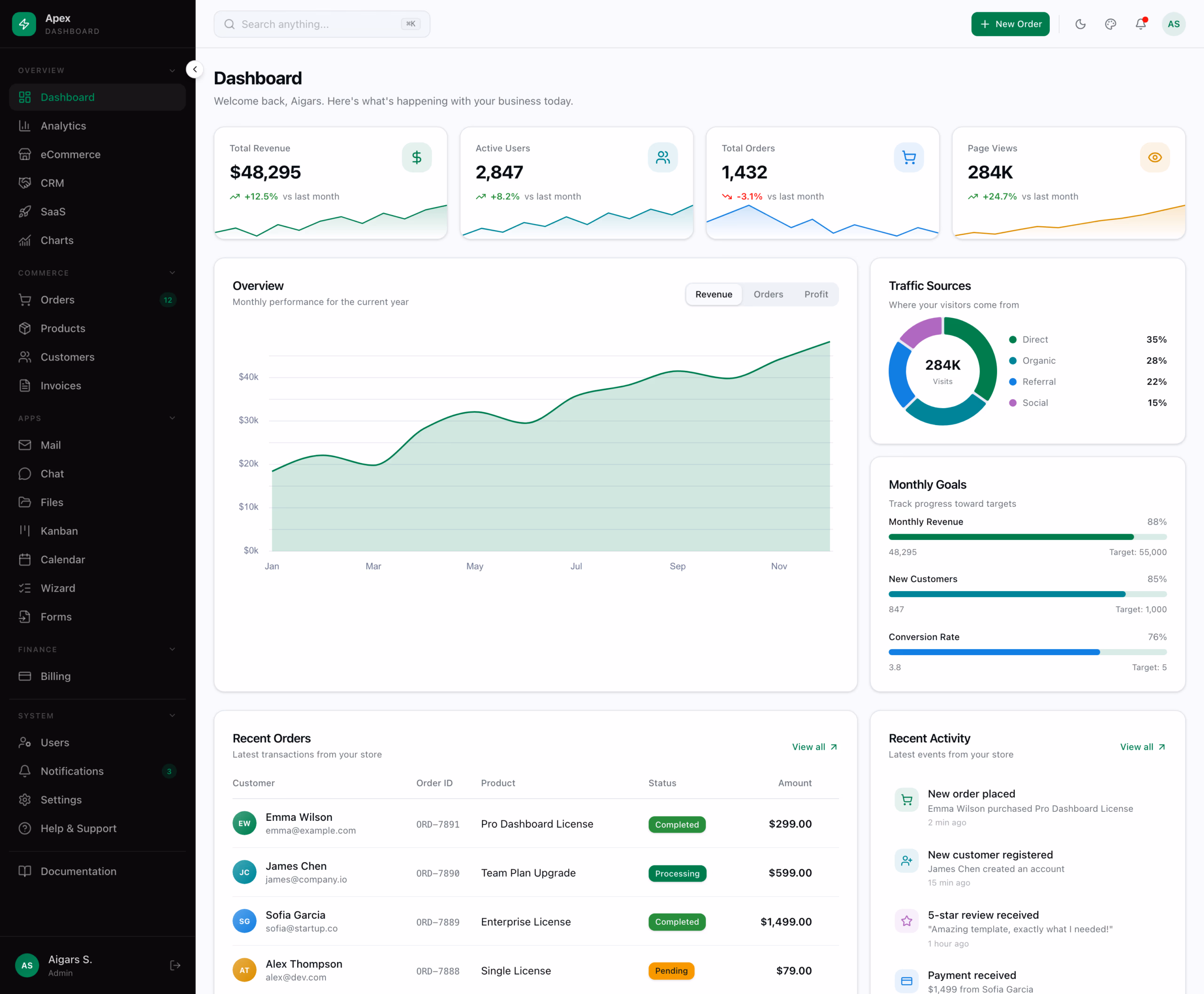 Apex Dashboard — Vue/Nuxt Edition