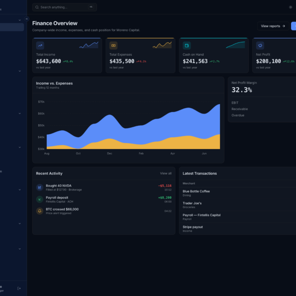 Finance SaaS Dashboard