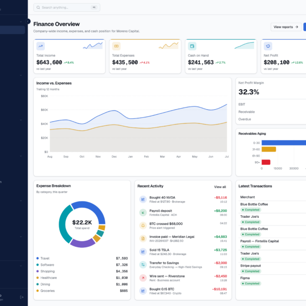 Finance React Dashboard