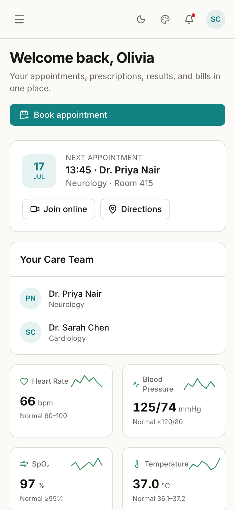 Hospital HTML Dashboard